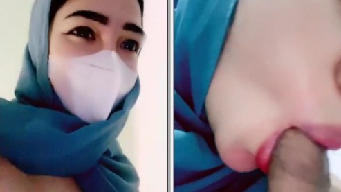 Jilbab Bening Blowjob Suami Teman